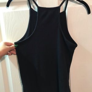 Black racerback crop top.